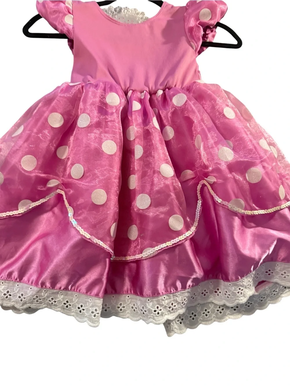 Disney Toddler Girls Size 4T Minnie Mouse Pink Polka Dot Princess Costume Dress - Picture 2 of 4